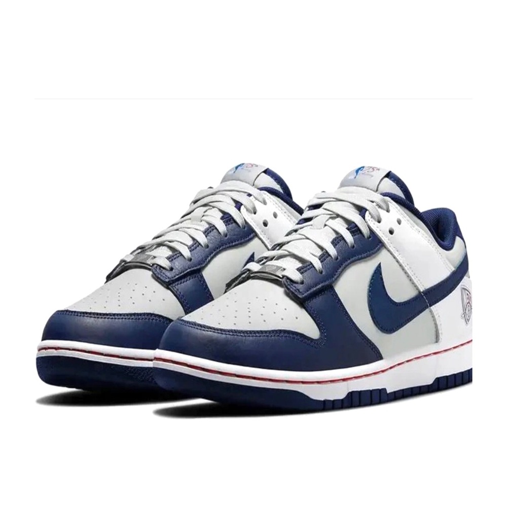 NIKE DUNK LOW SNEAKERS NBA 75TH ANNIVERSARY BROOKLYN NETS SHOES.SIZE 4.5 Y - Picture 1 of 12
